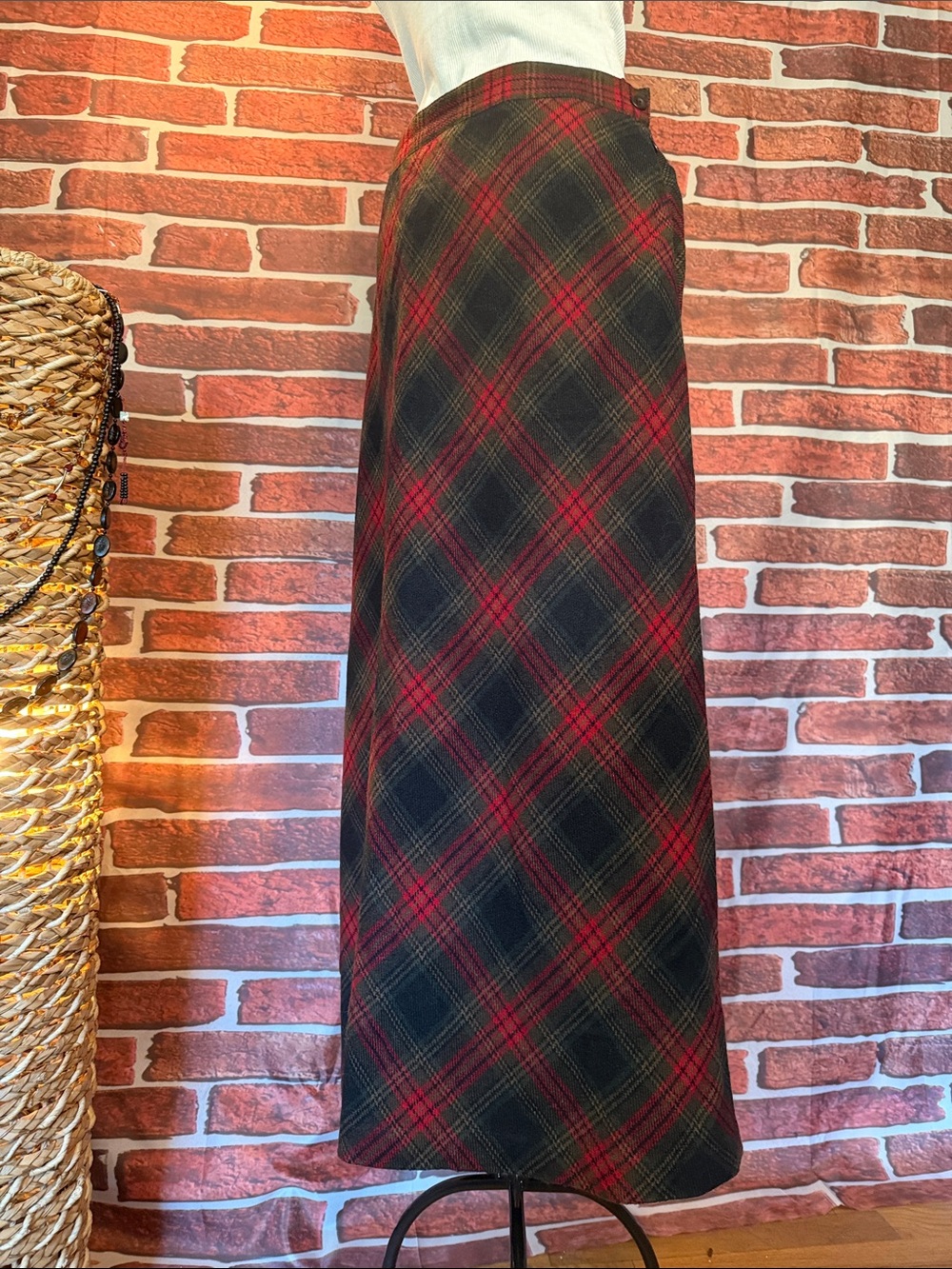 💃🏻 Sag Harbor Maxi Skirt — Red & Black Plaid — Sz 16 / C - Picture 6 of 11